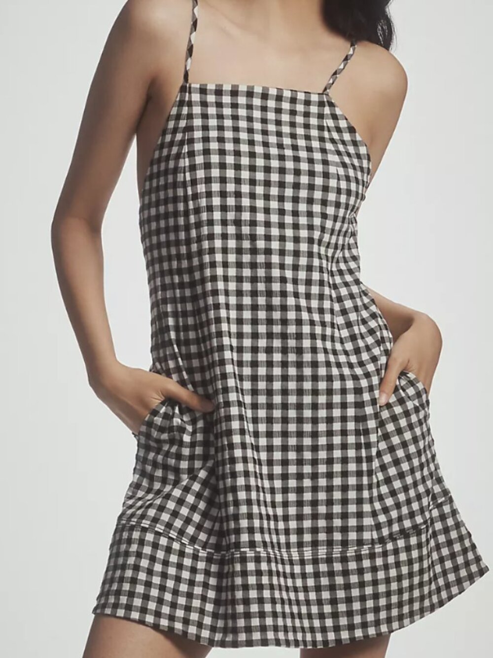 By Anthropologie Halterneck Apron-Style Tie-Back Mini Dress 1X